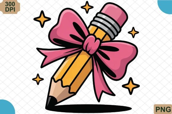 Adorable Bow Pencil Back to School PNG