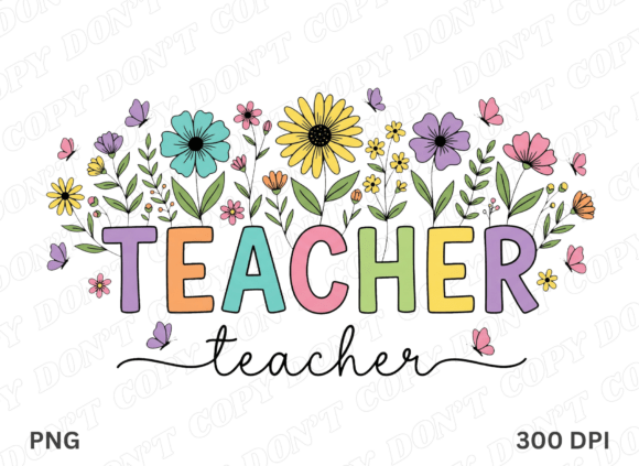 Back to School Png,Boho Floral Teacher