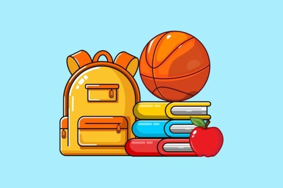 Back to School Supplies Backpack: A Vibrant Design Asset