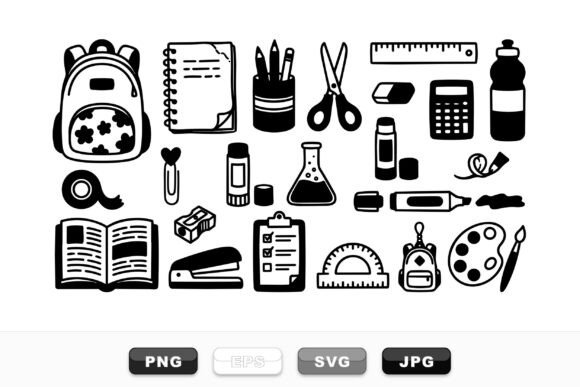Back to School Supplies SVG Set for Creative Projects