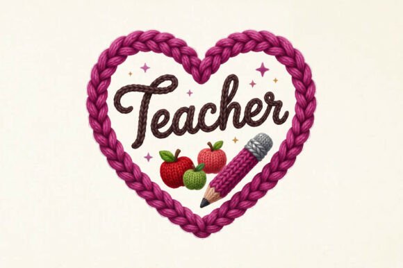 Back to School Teacher Heart PNG