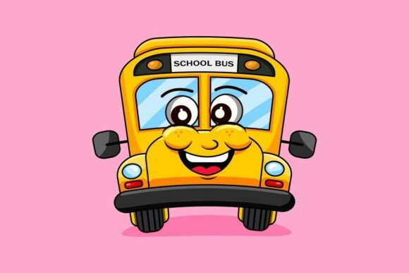 Back to School Theme, School Bus Mascot for Kids