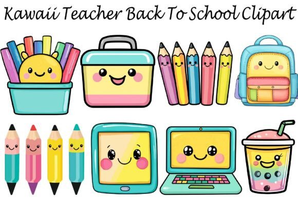 Kawaii Teacher Back to School Clipart for Creative Projects