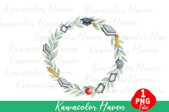 Watercolor Back to School Wreath